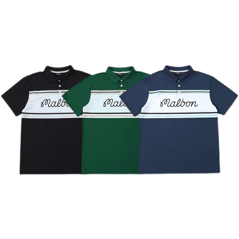 Malbon เสื้อยืดแขนสั้นลําลอง คอปกโปโล พิมพ์ลายตัวอักษร แห้งเร็ว เหมาะกับการเล่นกีฬากอล์ฟ แฟชั่นฤดูร้อน สําหรับผู้ชาย