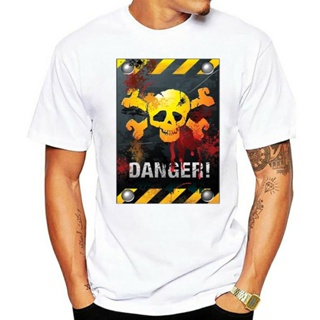 【เสื้อยืดใหม่】เสื้อผ้าผชเสื้อยืด คอกลม แขนสั้น พิมพ์ลาย Danger Death สไตล์คลาสสิก สําหรับผู้ชายS-5XL