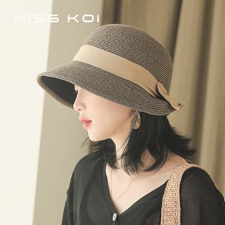 Misskoi [พร้อมส่ง] หมวกปีกเล็ก ป้องกันรังสีอัลตราไวโอเลต ทรงบักเก็ต ลําลอง กันแดด เข้ากับทุกการแต่งกาย แฟชั่นฤดูใบไม้ผลิ ฤดูร้อน สําหรับผู้หญิง