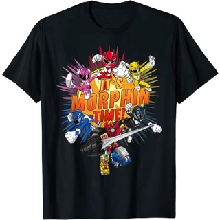 sadasเสื้อยืดแขนสั้น ผ้าฝ้าย พิมพ์ลายการ์ตูน Power Rangers Morphin Time Comic นําเข้า แฟชั่นสําหรับเด็กผู้ชาย และผู้หญิง