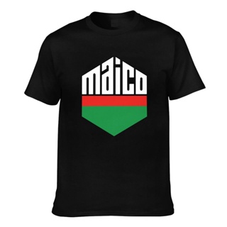 เสื้อยืด แบบนิ่ม พิมพ์ลายโลโก้รถจักรยานยนต์ Maico แบบตลก