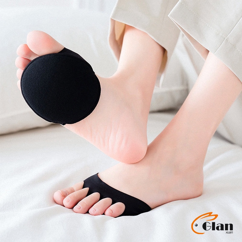 Glanxuan 1คู่ แผ่นรองจมูกเท้า รองฝ่าเท้าด้านหน้า ดูแลเท้า ลดปวดเมื่อย  Five-finger socks