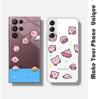 เคสโทรศัพท์มือถือแบบนิ่ม ใส กันกระแทก ลายการ์ตูนน่ารัก Kirby สําหรับ Samsung S8 S10 S9 S20 S21 S23 Plus S21 FE S22 Ultra Note 9 10 Plus 20 Ultra 5G