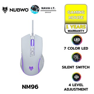 COINSคืน15%⚡FB9JMZV6⚡ NUBWO เม้าส์ NM96 GAMING MOUSE (สีขาว) - รับประกันสินค้า 1 ปี