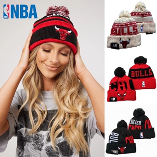 หมวกบีนนี่ ผ้าวูลถัก บุกํามะหยี่ ลาย NBA Chicago Bulls ให้ความอบอุ่น แฟชั่นฤดูหนาว สําหรับทุกเพศ