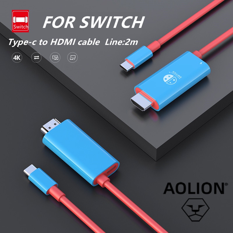 สายชาร์จ 4K HDMI สําหรับ Nintendo Switch & Switch Oled / Lite PC TV HD