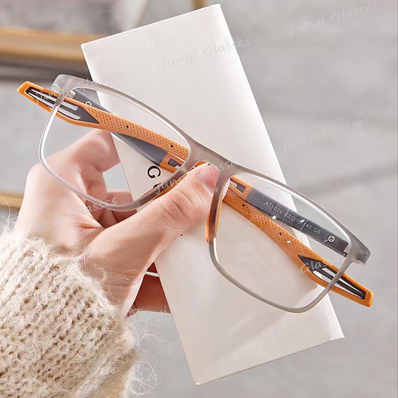 กรอบแว่นตา TR90 ทรงสี่เหลี่ยม ป้องกันรังสียูวี ป้องกันแสงสีฟ้า สไตล์สปอร์ต สําหรับผู้หญิง และผู้ชาย - รูปที่ 6