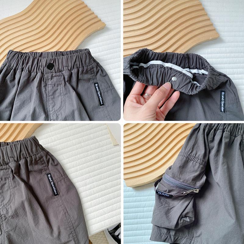 2.3 กางเกงขาสั้นลําลอง แบบบาง ทรงหลวม แฟชั่นฤดูร้อน สไตล์เกาหลี สําหรับเด็กผู้ชาย - รูปที่ 3