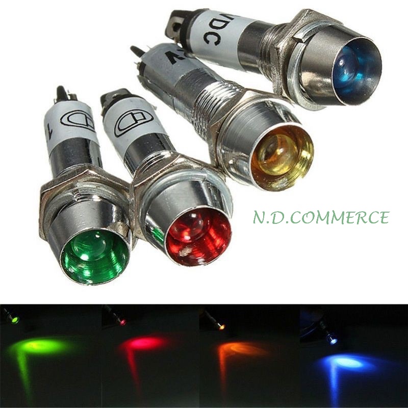 แพ๋ค2ชิ้นหลอด Lamp LED เหล็ก  8mm 12v 24v 220vรับประกัน7วันมือ1พร้อมส่ง