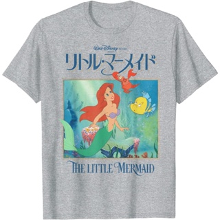 【เสื้อยืดใหม่】เสื้อยืดคอกลม พิมพ์ลายดิสนีย์ โปสเตอร์ The Little Mermaid สไตล์ญี่ปุ่น คลาสสิก สําหรับผู้ชาย QW246VB