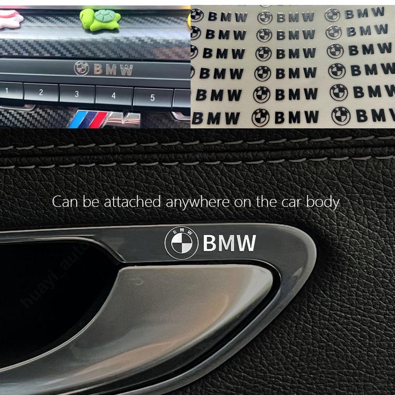 สติกเกอร์โลหะ ลายโลโก้ BMW 3D สําหรับติดตกแต่งกระจกมองหลังรถยนต์ E36 E39 E46 E90 E60 F10 F30 F20 G20