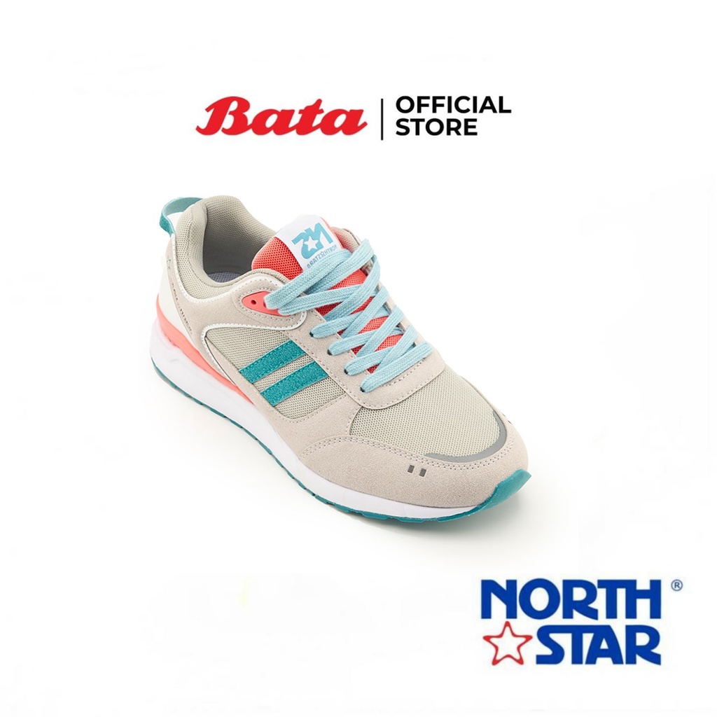 Bata บาจา ยี่ห้อ North Star รองเท้าผ้าใบแบบผูกเชือก สนีกเกอร์แฟชั่น สำหรับผู้หญิง รุ่น HUGO สีเทา 5392178