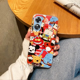 ใหม่ เคสโทรศัพท์มือถือ TPU นิ่ม ปิดด้านหลัง ลายการ์ตูนช้างน่ารัก สีแดง สําหรับ OPPOA78 OPPO A78 4G 2023