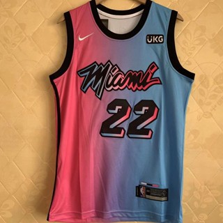 เครื่องทําความร้อน NBA Miami Butler สไตล์คลาสสิก #เสื้อกีฬาบาสเก็ตบอล ปักลาย 22 City Edition 694462