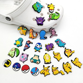 1 ชิ้น อะนิเมะ โปเกมอน รองเท้า Charms Croc น่ารัก Pikachu การ์ตูนพีวีซี เด็ก รองเท้าแตะอุดตัน อุปกรณ์เสริม Diy จี้หัวเข็มขัด สําหรับ Crocs Jibz