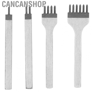 Cancanshop Diamond Lacing Stitching Chisel Set  Non Rust Prong Chisels Integral Molding High Speed Steel Punching 4Pcs  for Leathercraft for DIY