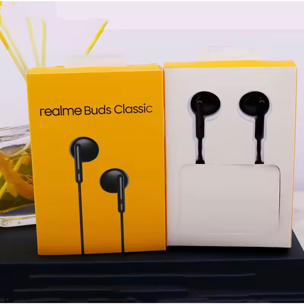 หูฟังมือถือRealme Buds Classic ไมโครโฟน หูฟังคลาสสิก Type-C รับสาย เล่น ควบคุม ตัดเสียงรบกวน  Earphone Type-C ส่งจากไทย