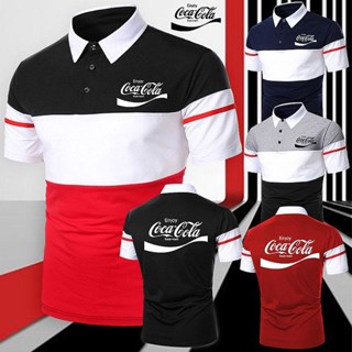 มาใหม่ เสื้อยืดโปโล คอปก แขนสั้น ผ้าฝ้าย ทรงสลิมฟิต ลาย Coca Cola Golf แฟชั่นฤดูร้อน สไตล์นักธุรกิจ สําหรับผู้ชาย