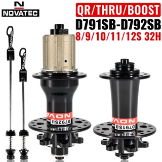 Novatec D791SB D792SB ดุมล้อจักรยาน QR Thru BOOST 24 28 32 รู สําหรับ shimano HG 8 9 10 11 12Speed