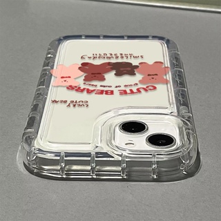 Phone Case Compatible for IPhone 14 13 12 11 Pro XS Max X XR 7 8 Plus Soft Casing Cute Bear Transparent TPU Silicone Clear Shockproof Cover