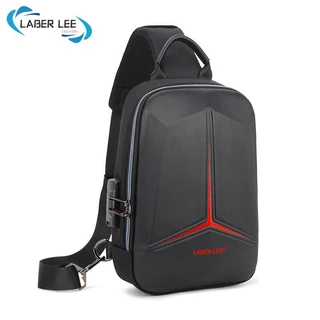 Laber Lee กระเป๋าคาดอกอเนกประสงค์ พีวีซี ป้องกันขโมย พร้อมพอร์ต USB สำหรับผู้ชาย