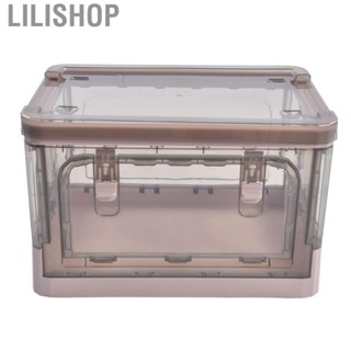 Lilishop Stackable Storage Bin Double Door Collapsible Storage Bin 35L High  for Office for Home