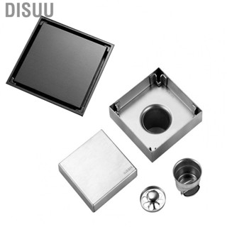 Disuu Deodorant Floor Drain  Corrosion Resistant Square Floor Drain Stainless Steel Compact Size Removable with Filter Screen for Bathroom