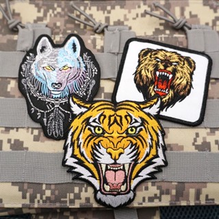 【Customized 】แผ่นแพทช์เวลโคร ลายหัวหมาป่า 3D ตราสัญลักษณ์ ปลอกแขน ตราสัญลักษณ์ สําหรับตกแต่งเสื้อแจ็กเก็ตยีน หมวกเป้