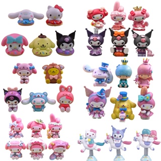 SANRIO ตุ๊กตาฟิกเกอร์การ์ตูนอนิเมะ Kuromi Melody Kitty Cat Kawaii ของเล่น สําหรับตกแต่งบ้าน โต๊ะ เค้ก เก็บสะสม วันเกิด