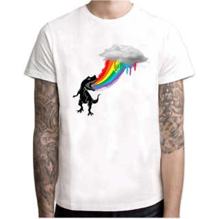 S-5XL [S-5XL]ขายดี เสื้อยืดลําลอง แขนสั้น พิมพ์ลายไดโนเสาร์ Lgbt Gay Pride แนวสตรีท สีรุ้ง สไตล์วินเทจ สําหรับผู้ชาย NJn