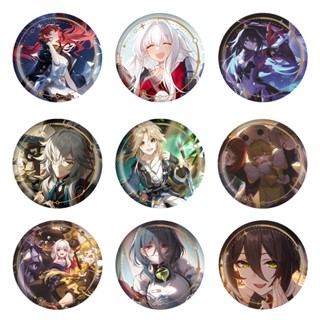 Honkai เข็มกลัดออปติคอล ทรงกลม ลายตัวละคร Star Rail Bailu March 7th สําหรับเก็บเสื้อผ้า กระเป๋า ของที่ระลึก