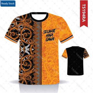 Ts194 - BORNEO PATTERN GAWAI VICTORY เสื้อยืด แขนสั้น ไมโครไฟเบอร์ แห้งเร็ว