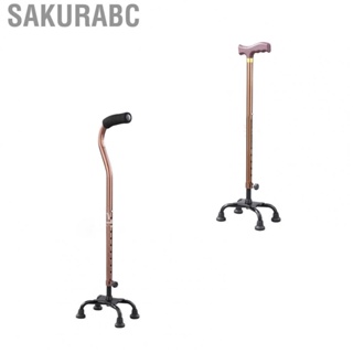 Sakurabc Quad Walking Cane 250kg Bearing  10 Adjustment Levels  Slip Aluminum Alloy Crutches with Ergonomic Handle