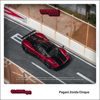 โมเดลรถยนต์ Tarmac Work 1:64 Pagani Zonda Cinque Diecast ของเล่นสําหรับเด็ก