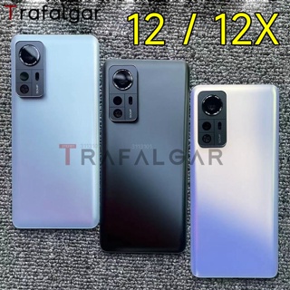 ฝาครอบแบตเตอรี่ด้านหลัง พร้อมเลนส์กล้อง และกาว สําหรับ Xiaomi 12 12X 2201123G 2201123C