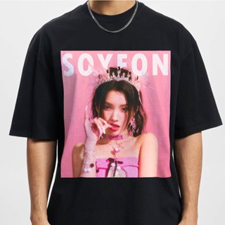 เสื้อกันหนาว พิมพ์ลายกราฟฟิค Soyeon G-Idle Kpop I Feel Album (G) I-Lde Soyeon สไตล์วินเทจ เรโทร สําหรับผู้ชาย และผู้หญิง