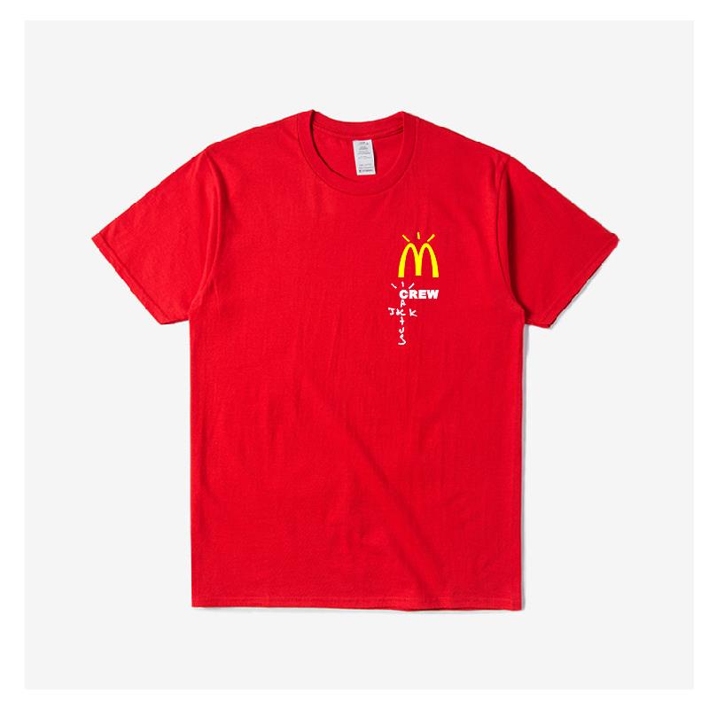 พร้อมส่ง เสื้อยืดแขนสั้น พิมพ์ลาย TRAVIS SCOTT X McDonald's McDonald's CREW