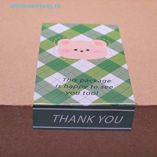 Alittlese สติกเกอร์ฉลาก ทรงสี่เหลี่ยมผืนผ้า ลายหมี Thank You ขนาด 10 ซม.*5 ซม. สําหรับติดของขวัญ 50 ชิ้น