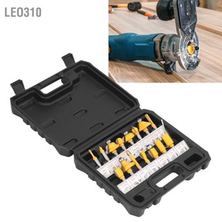 Leo310 15Pcs Router Bit Straight Slotting Cutter ชุด เครื่องมือ สำหรับงานไม้ DIY