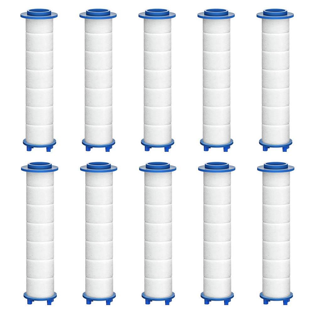 หัวฝักบัว PP-ชุดตลับหมึกผ้าฝ้าย 10 ตลับกรองทดแทนสําหรับใบพัดที่ถอดออกได้ Hydro Shower Jet ชุด