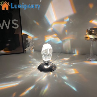 Lumiparty โคมไฟตั้งโต๊ะคริสตัลเพชร K9 16 สี ปรับความสว่างได้ 5 สี สําหรับบ้าน