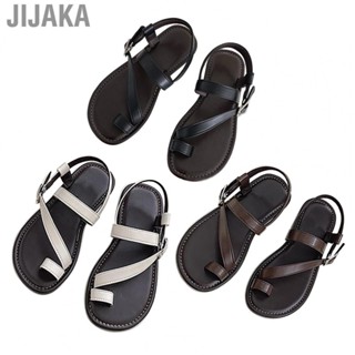 Jijaka Flat Sandals  PU Prevent Slip Minimalist  Toe Sandals Easy To Match  for Summer for Traveling