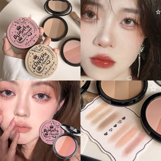 แผ่นไฮไลท์จมูก 3 สี / แผ่นซ่อมบลัชออน / เครื่องสําอางปรับความสว่าง / เนื้อแมตต์ สามมิติ / ไฮไลท์แต่งหน้า แบบซ่อมแซม /