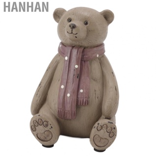 Hanhan Bear Statue  Round Glossy Scarf Bear Ornament  for Living Room for Study