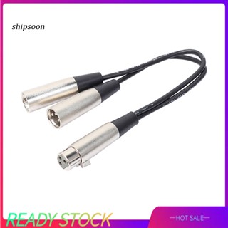 Sn อะแดปเตอร์แยกสายเคเบิ้ลเสียง 3-Pin XLR ตัวเมีย เป็น XLR ตัวผู้ Y คู่ สําหรับไมโครโฟน