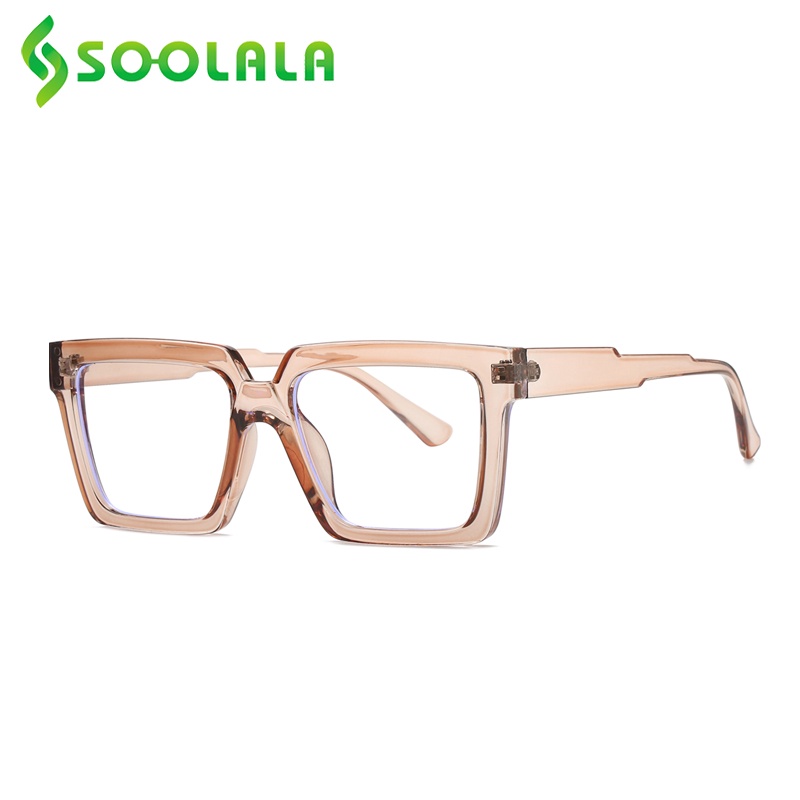 Soolala แว่นตาอ่านหนังสือ ทรงสี่เหลี่ยม ขนาดใหญ่ ป้องกันแสงสีฟ้า +0.5 ถึง 4.0 สําหรับผู้ชาย และผู้หญิง 2023