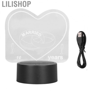 Lilishop 3D Romantic Heart Shape Night Light  Touch Switch Decor Table Desk