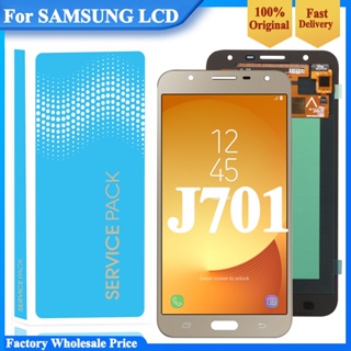 หน้าจอสัมผัสดิจิทัล LCD AMOLED 5.5 นิ้ว ปรับความสว่างได้ สําหรับ Samsung Galaxy J7 neo J701 J701F J701M