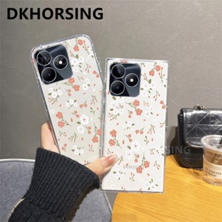 เคสโทรศัพท์มือถือแบบนิ่ม ใส กันกระแทก ลายดอกไม้ และพืช หรูหรา สําหรับ Realme C53 c55 C55NFC C33 C31 C30 C30S C35 C53 c55 nfc