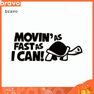 [Br] สติกเกอร์ ลายการ์ตูน Movinas Fast as I Can Tortoise สําหรับติดตกแต่งหน้าต่างรถยนต์